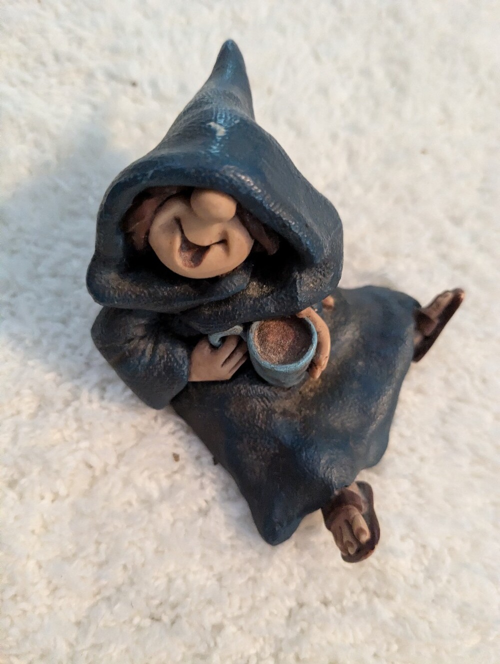 Vintage 1996 Friar Folk Figurine Holding Cup